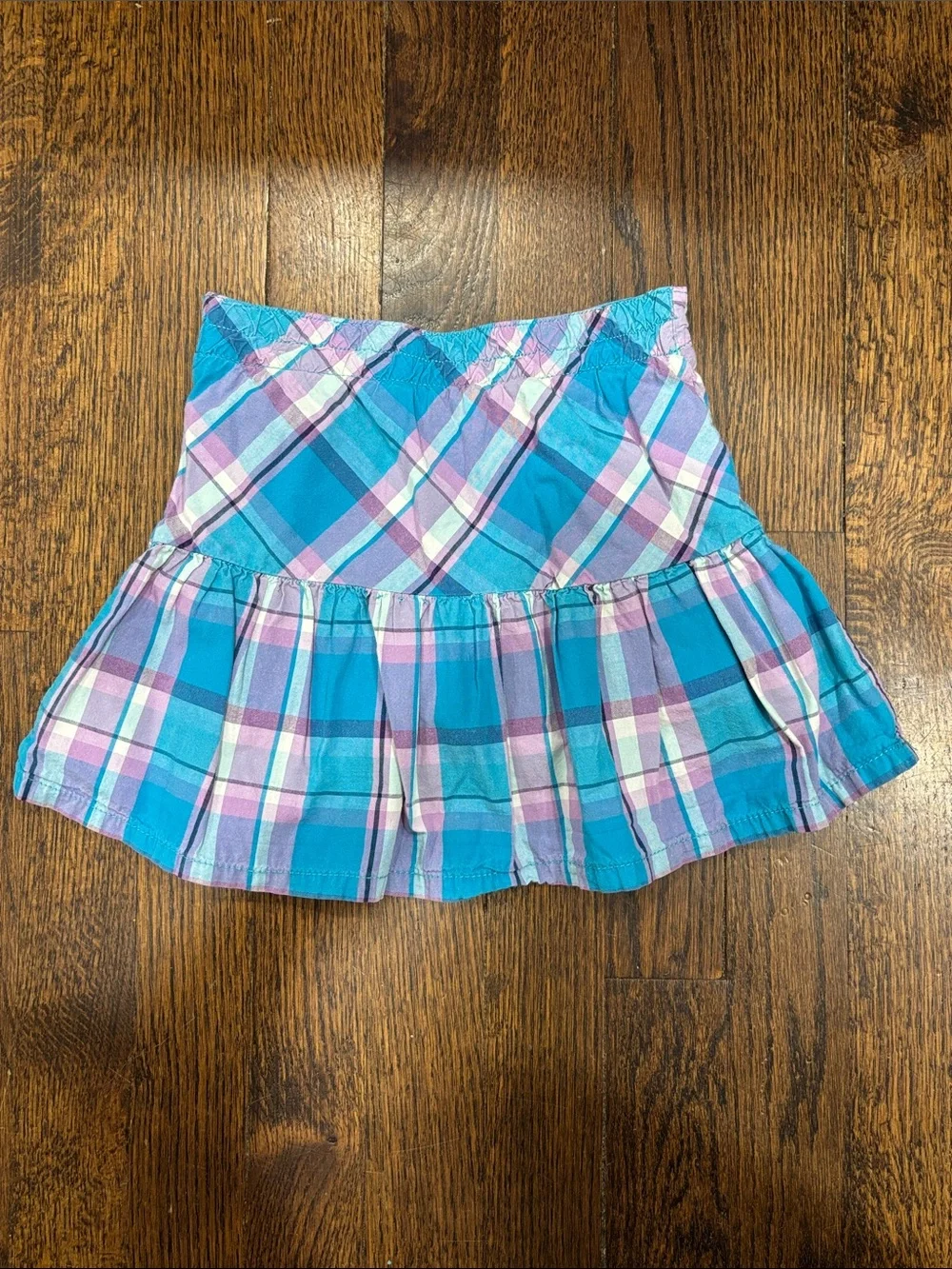 Faded Glory Plaid Tiered Skort in Blue and Purple size 4T